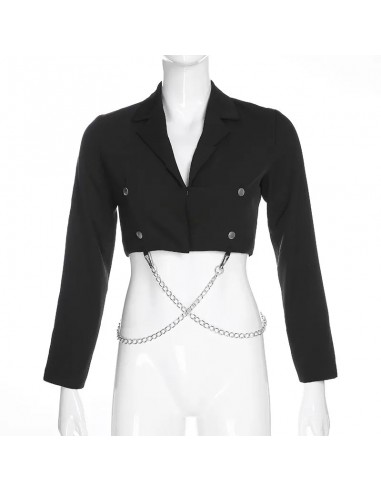 Blazer gothique femme coupe crop top