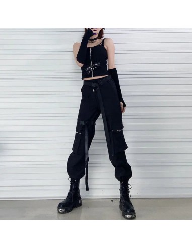 pantalon gothique femme coupe cargo noir cyberpunk