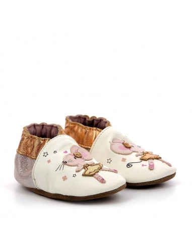 Chaussons Dancing Mouse Blanc Rose Glitter