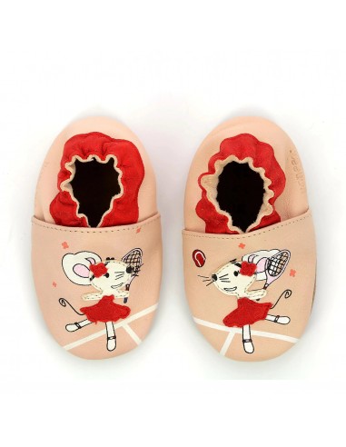 Chaussons Tennis Mouse Rose Clair Rouge