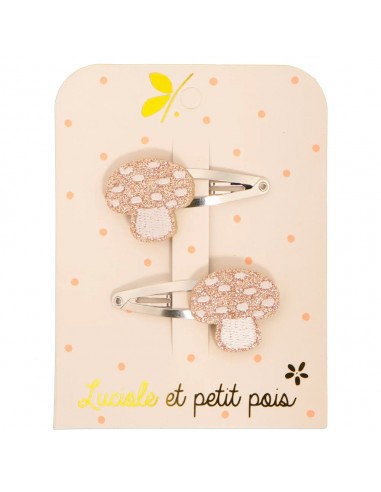 Barrettes Champignons Roses