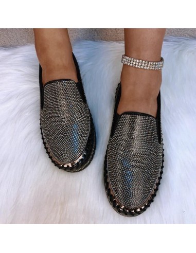 Chaussures plates-formes à strass pour femmes