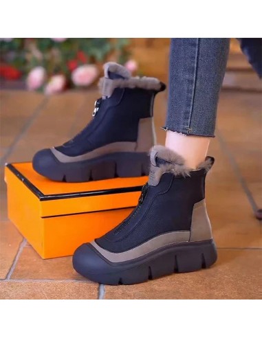 Bottes de neige imperméables et chaudes à fermeture éclair pour femmes