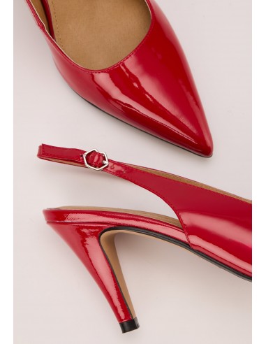 Tina-Cuir Brillant Ruby