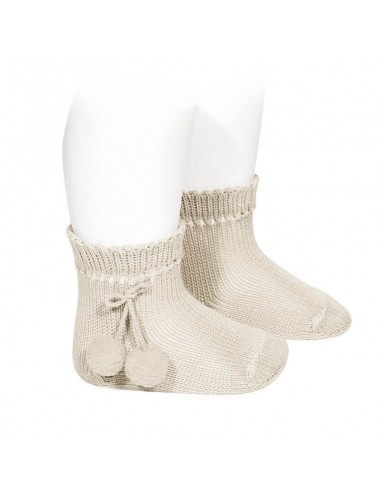 Chaussettes Courtes coton avec Pompons