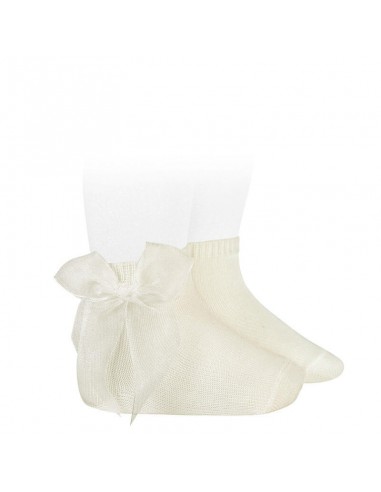 Chaussettes Courtes Unies Noeud Tulle