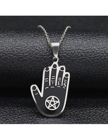 Collier gothique pendentif main pentagramme