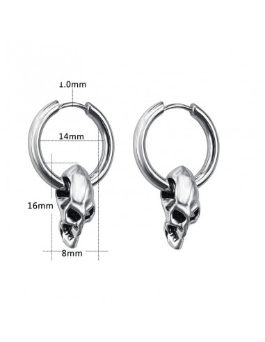 Boucles d'oreilles gothiques anneau crane démon