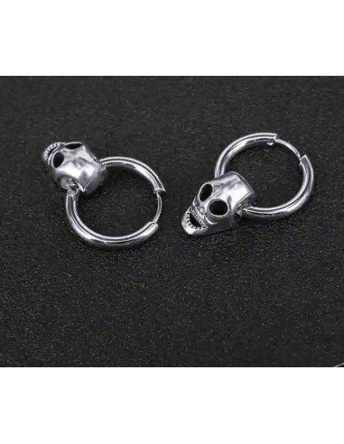 Boucles d'oreilles gothiques anneau crane