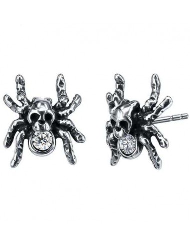 Boucles d'oreilles gothiques araignée acier