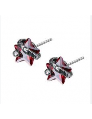 Boucles d'oreilles gothiques étoile rouge